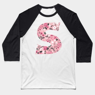 Floral Letter s Baseball T-Shirt